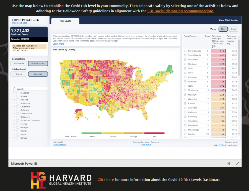 COVID-19 Risk Map by County