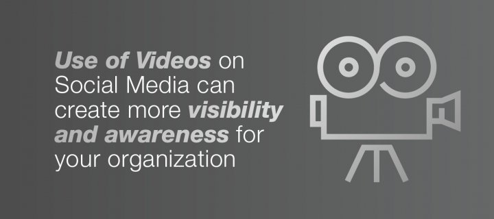 Use of Videos on Social Media can create more visibility and awareness for your organization